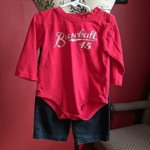 🦠3 for $8🦠 Cherokee onesie & Garanimals cargos